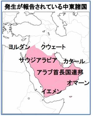 発生が報告されている中東諸国